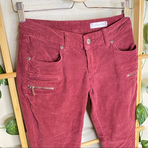 ANINE BING Corduroy skinny side zip pants 24 - Picture 8 of 13